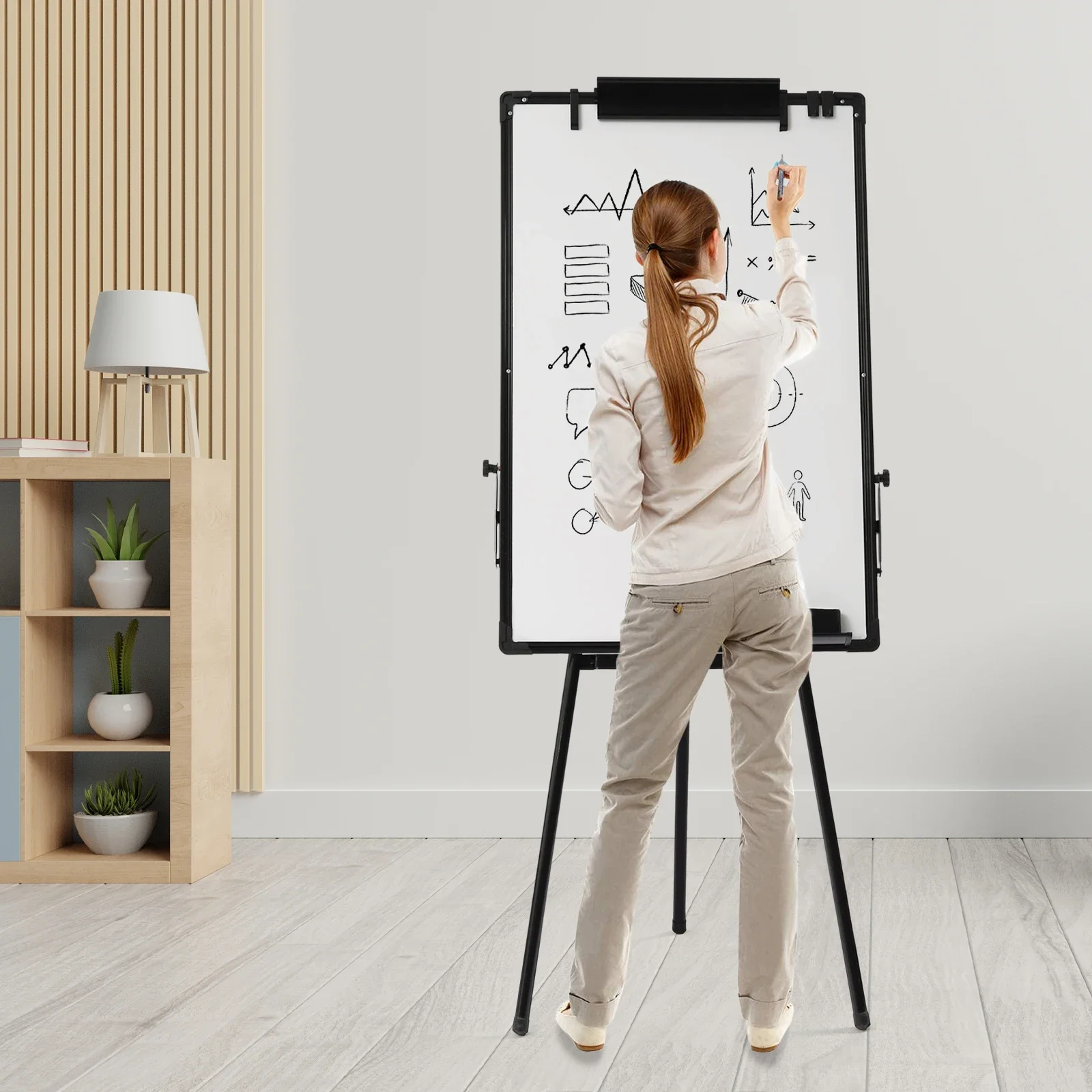 Whiteboard Easel Tripod - Quadro Branco Magnético Portátil com Tripé,