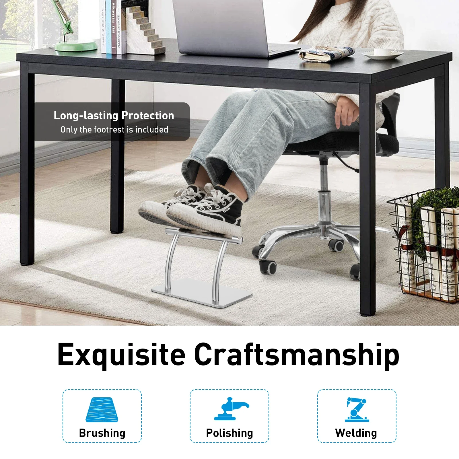 Descanso de pé de aço inoxidáv - Office Furniture At Home avaliação e preço